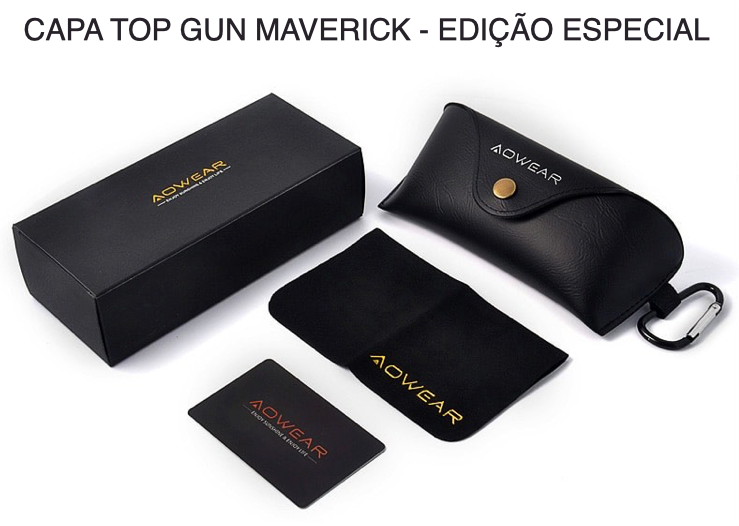 Óculos Aviador TOP GUN Maverick Polarizado (Edição Especial) + Capa protetora