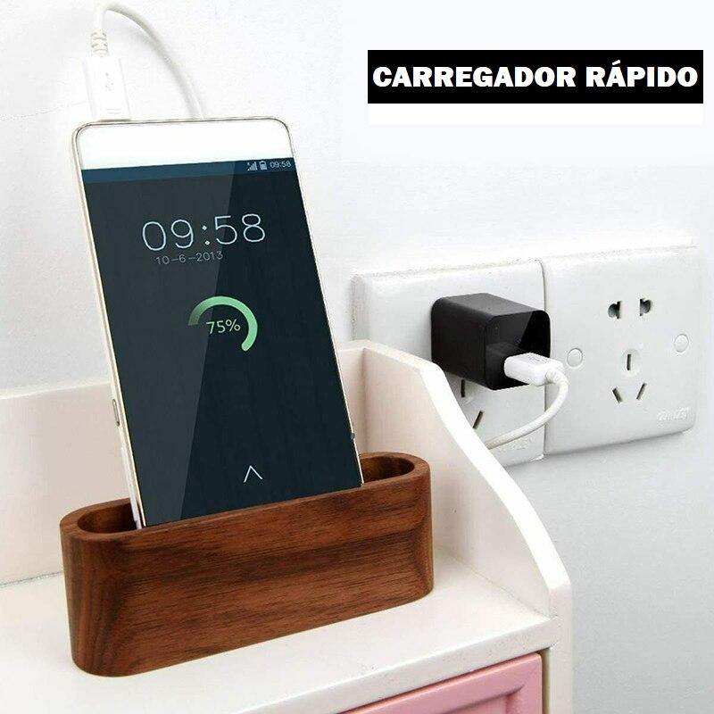 Carregador com Câmera Portátil Wi-fi 1080p HD