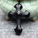 Crucifixo Sagrado em Obsidiana Negra - Arcana